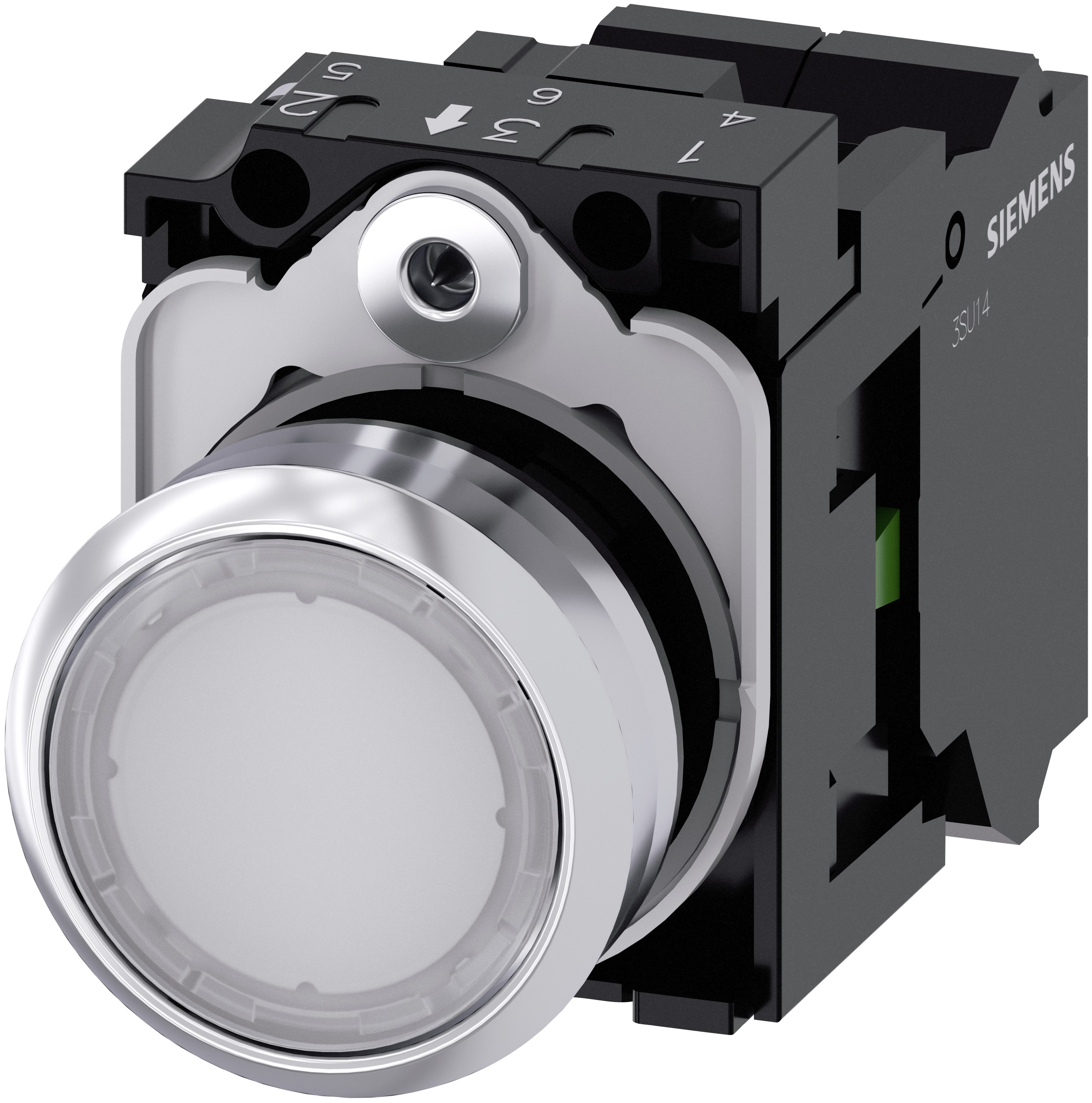 Siemens SIRIUS ACT 3SU11 Series Illuminated Push Button Switch, Plate, 22 mm Cutout White, SPST, IP66, IP67, IP69K