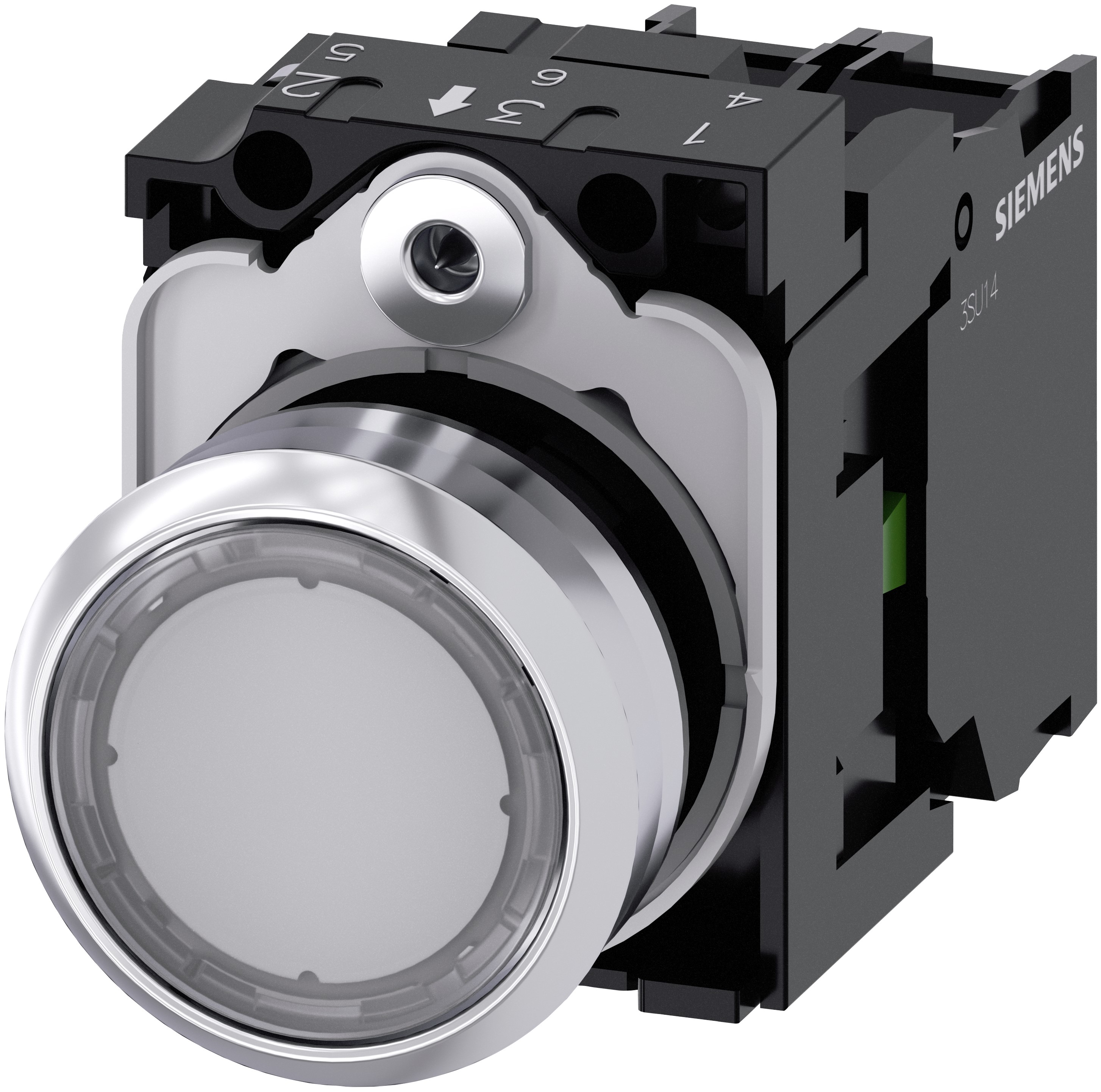 Siemens SIRIUS ACT 3SU11 Series Illuminated Push Button Switch, Plate, 22 mm Cutout Clear, SPST, IP66, IP67, IP69K