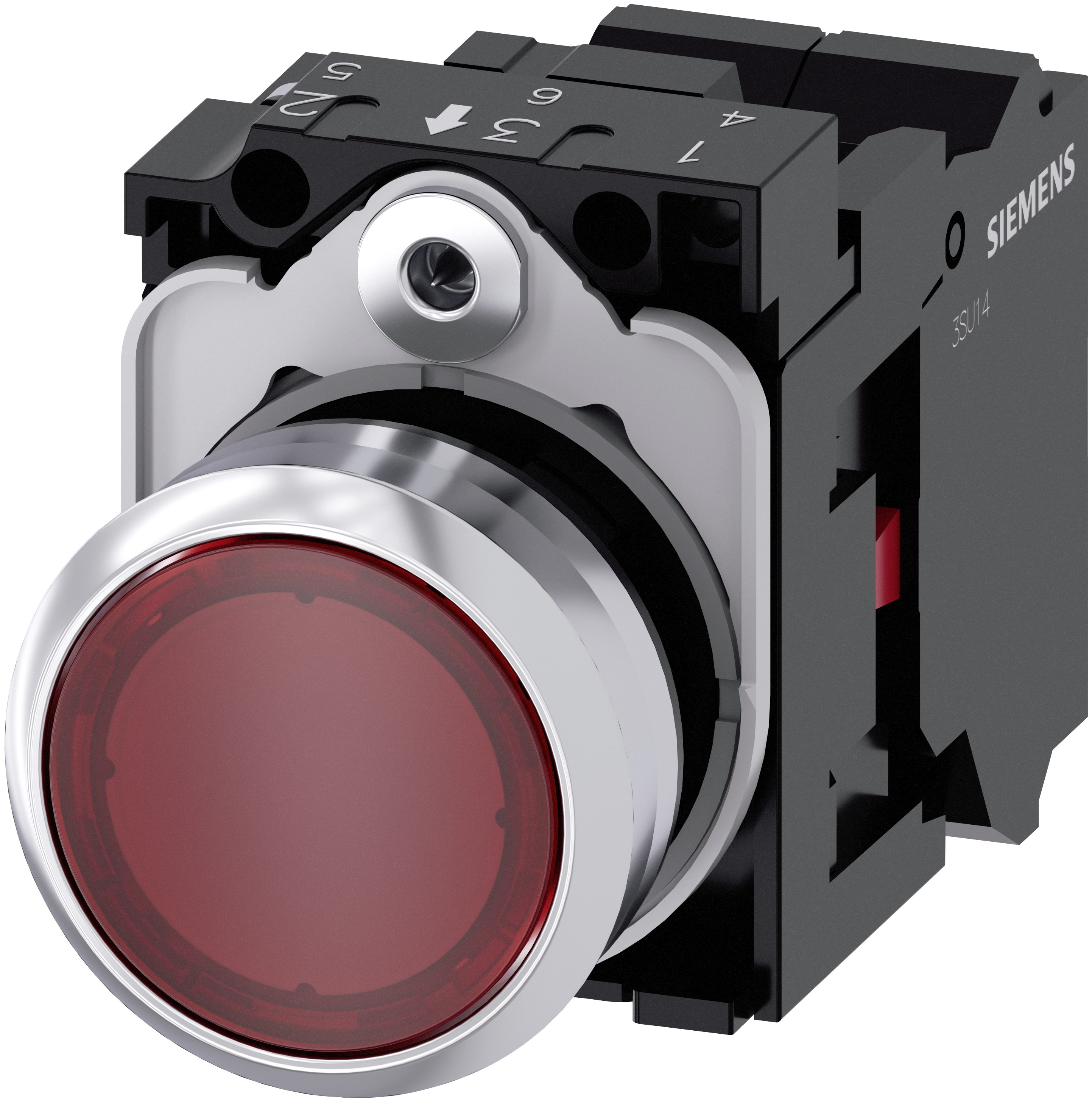 Siemens SIRIUS ACT 3SU11 Series Illuminated Push Button Switch, Plate, 22 mm Cutout Red, SPST, IP66, IP67, IP69K