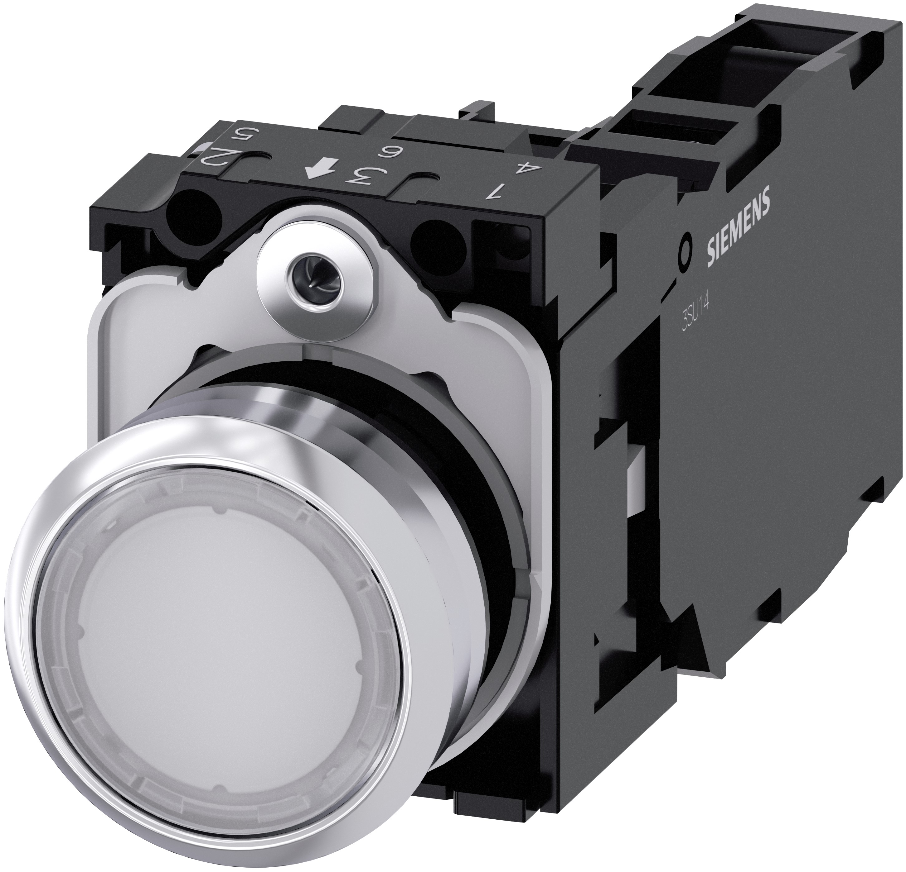 Siemens SIRIUS ACT 3SU11 Series Illuminated Push Button Switch, Plate, 22 mm Cutout White, SPST, IP66, IP67, IP69K