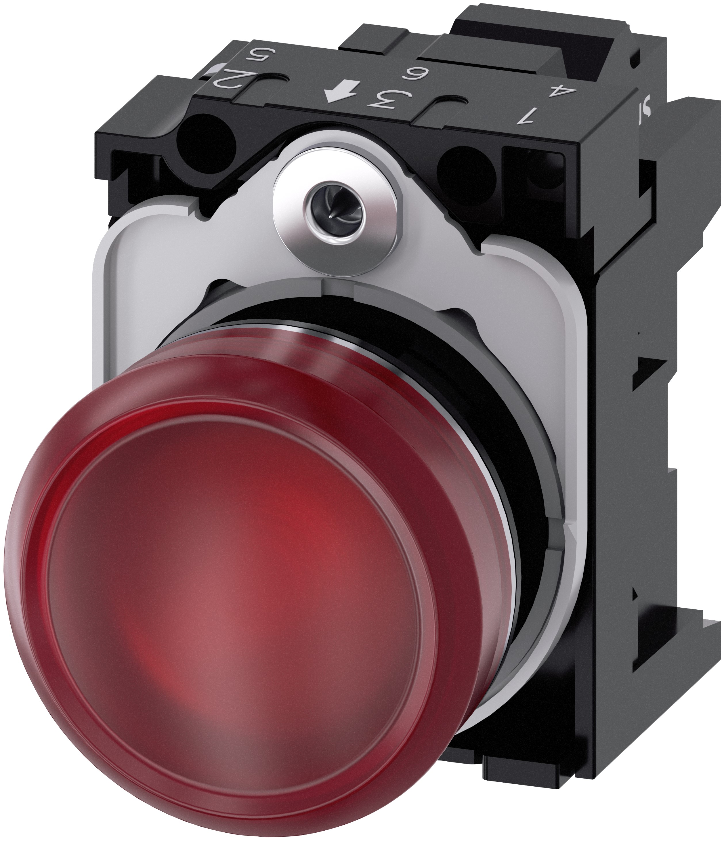 Siemens, SIRIUS ACT 3SU11, Panel Mount Red LED Indicator, 22 mm Cutout, IP69, IP20, IP66, IP67, Round, 230V ac