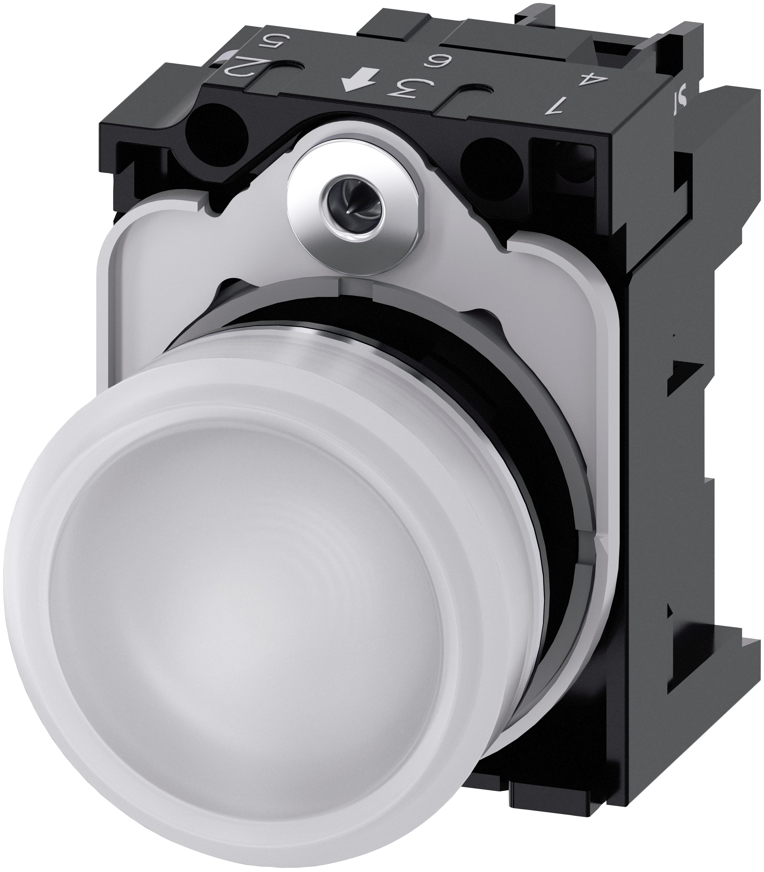 Siemens, SIRIUS ACT 3SU11, Panel Mount White LED Pilot Light, 22 mm Cutout, IP20, Round, 230V ac