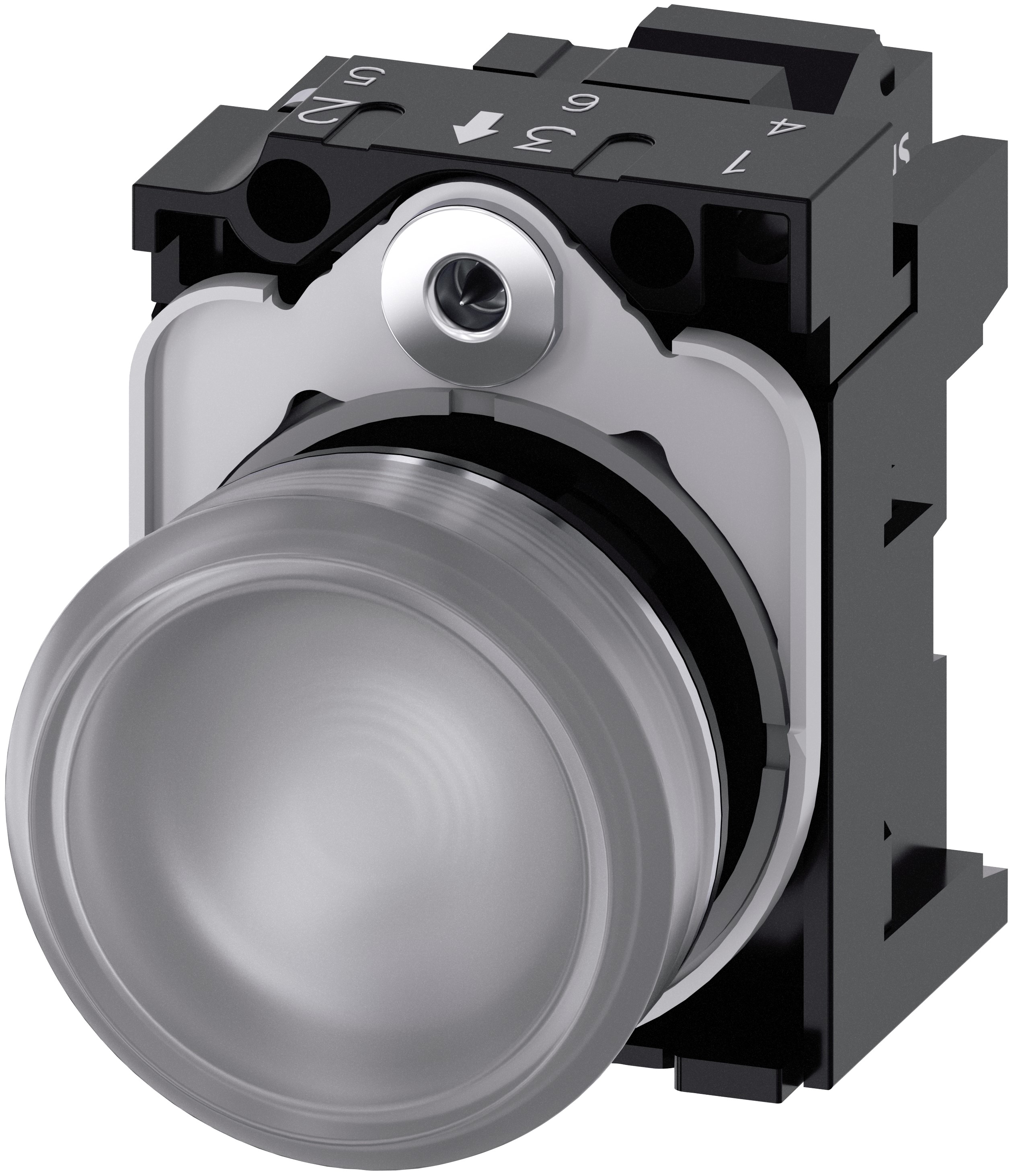 Siemens, SIRIUS ACT 3SU11, Panel Mount White LED Indicator, 22 mm Cutout, IP66, IP67, IP20, IP69, Round, 230V ac