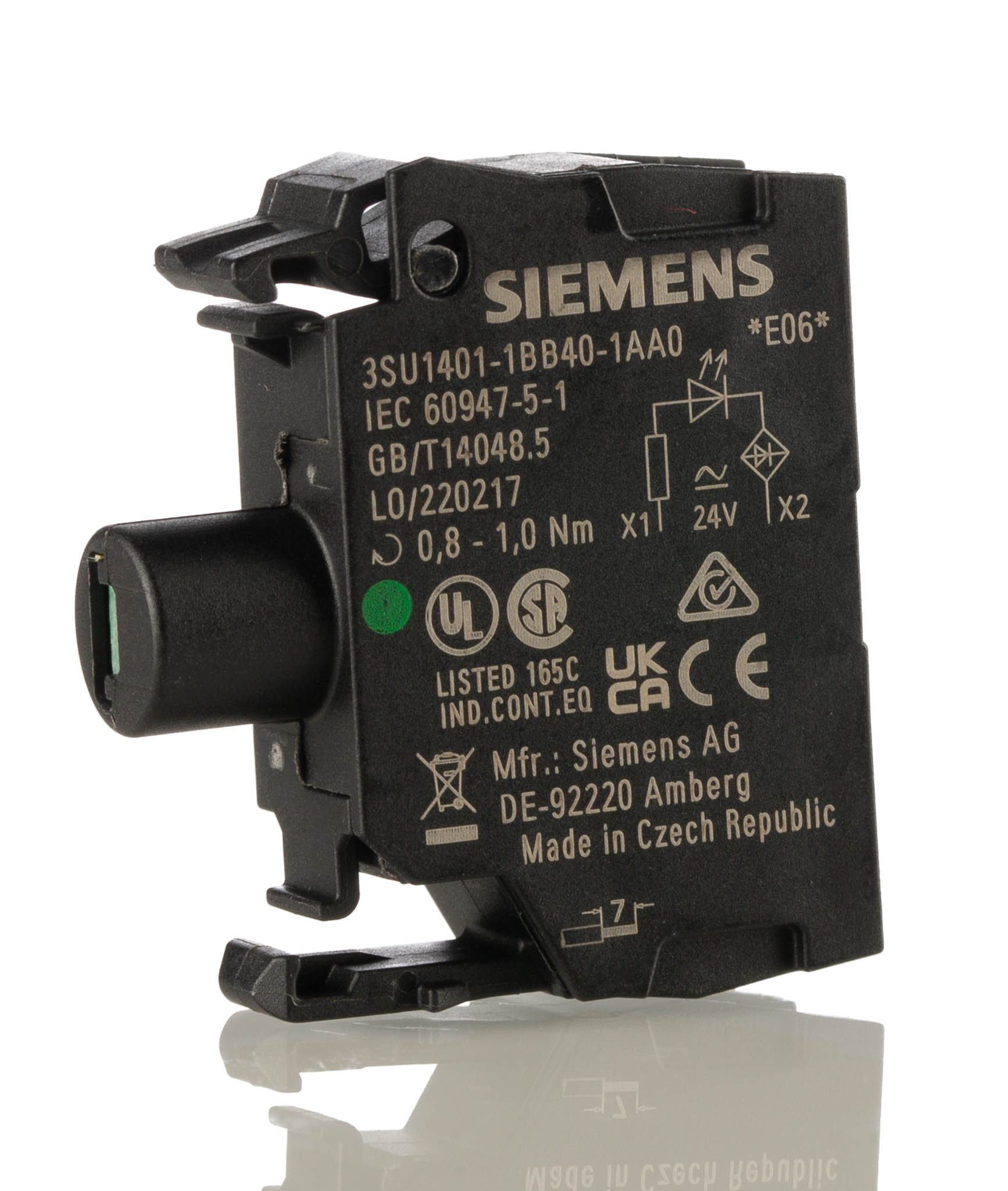Siemens SIRIUS ACT 3SU14 Series Light Block, 24V ac/dc, Green Light