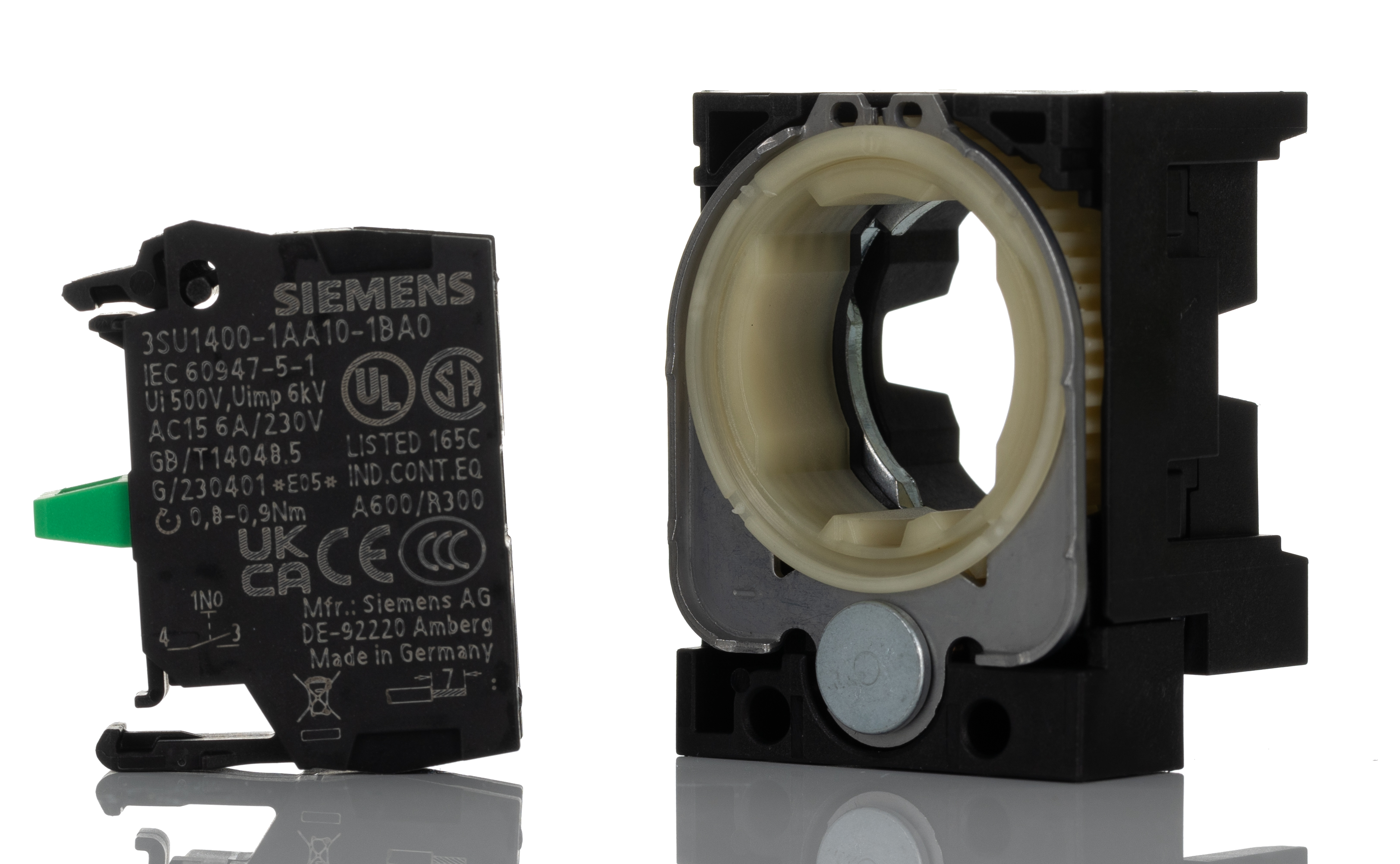 Siemens SIRIUS ACT 3SU15 Series Contact Block, 500V ac/dc, 1 NO