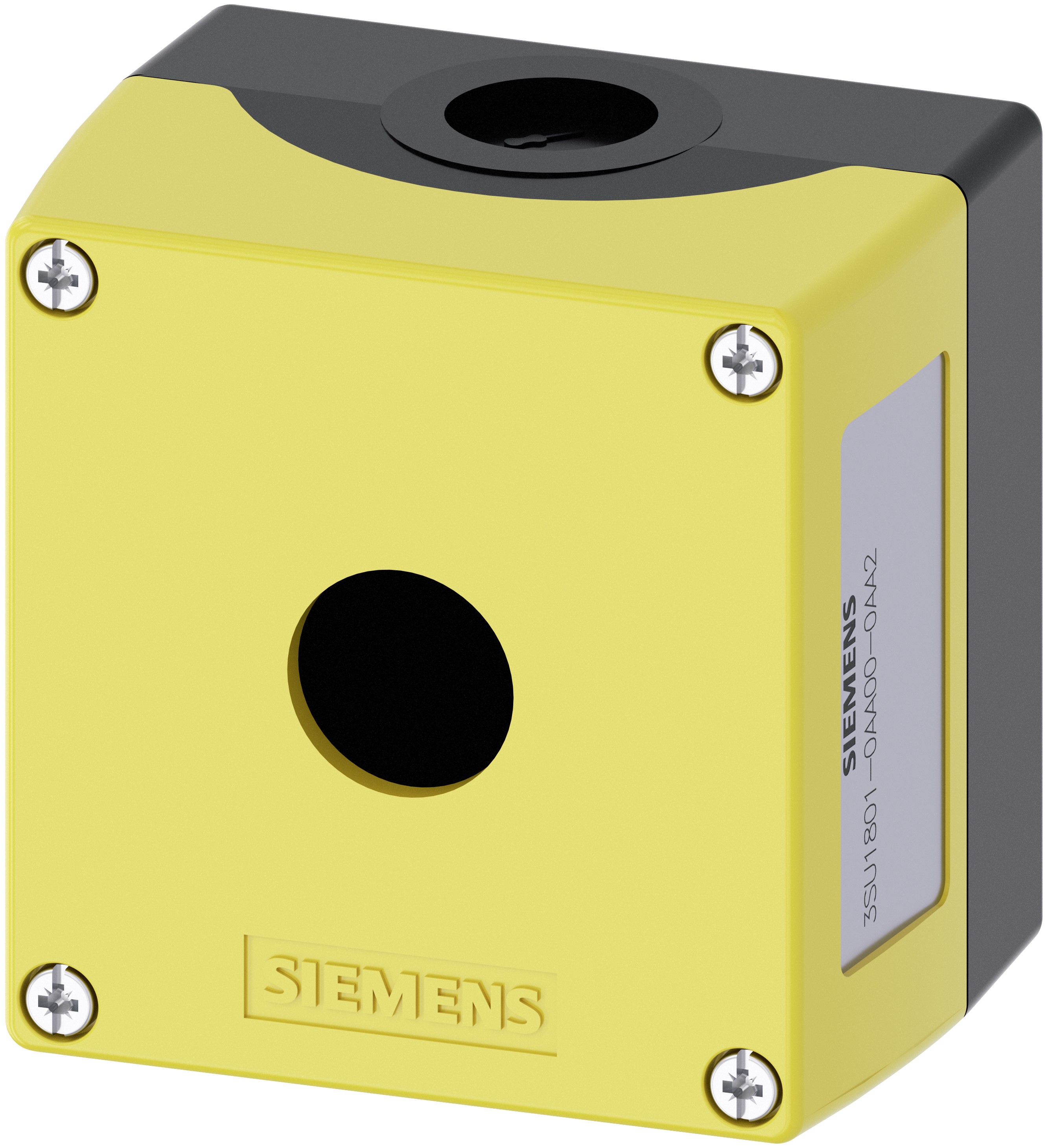 Siemens Yellow Plastic SIRIUS ACT 3SU18 Push Button Enclosure - 1 Hole 22 mm Diameter