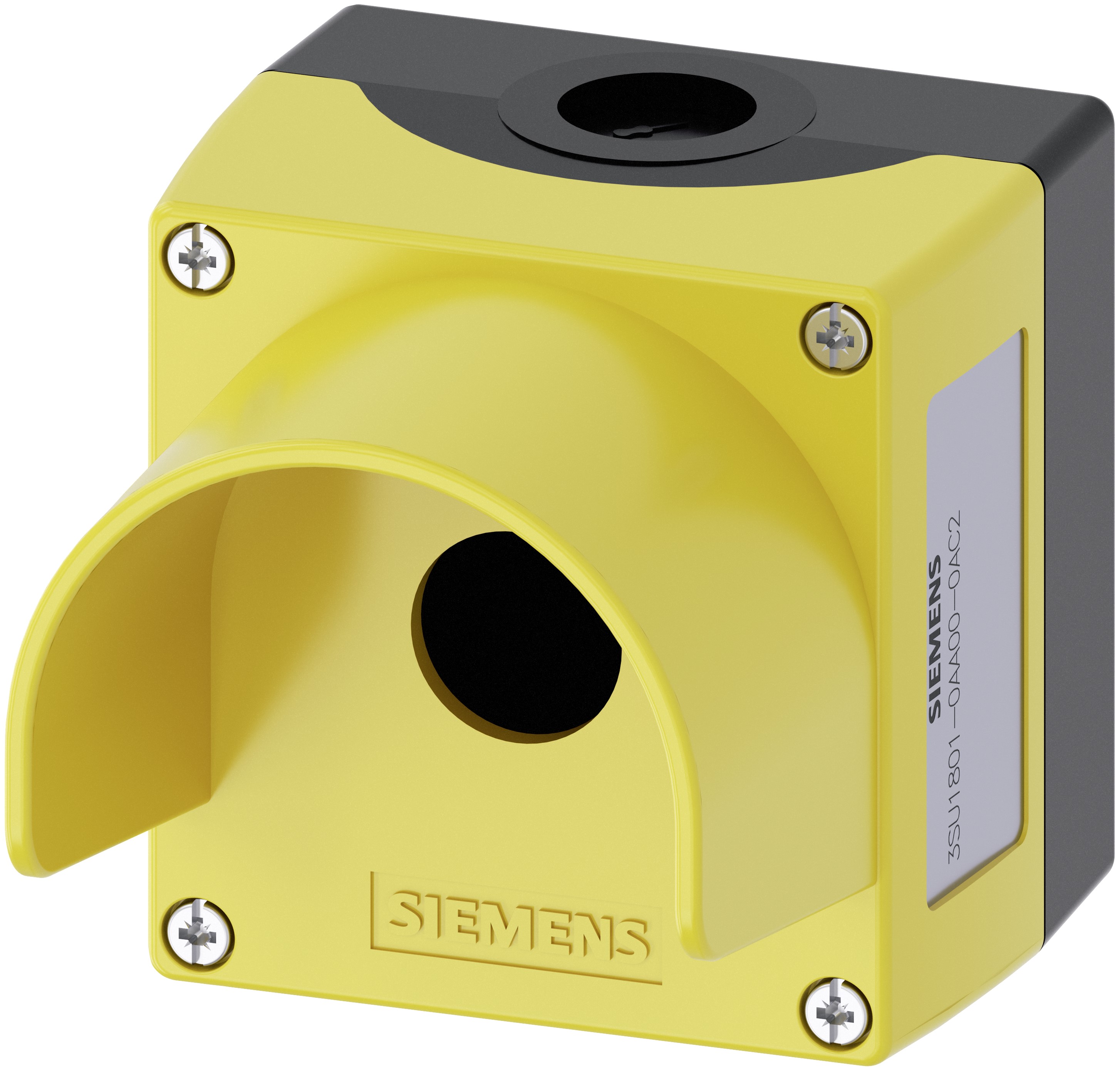 Siemens Yellow Plastic SIRIUS ACT 3SU18 Push Button Enclosure - 1 Hole 22 mm Diameter