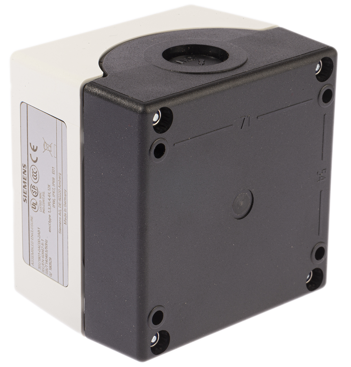 3su1801-0ac00-2ab1 Siemens Enclosed Push Button - SPST, Plastic, Red, O, IP69, IP67, IP66