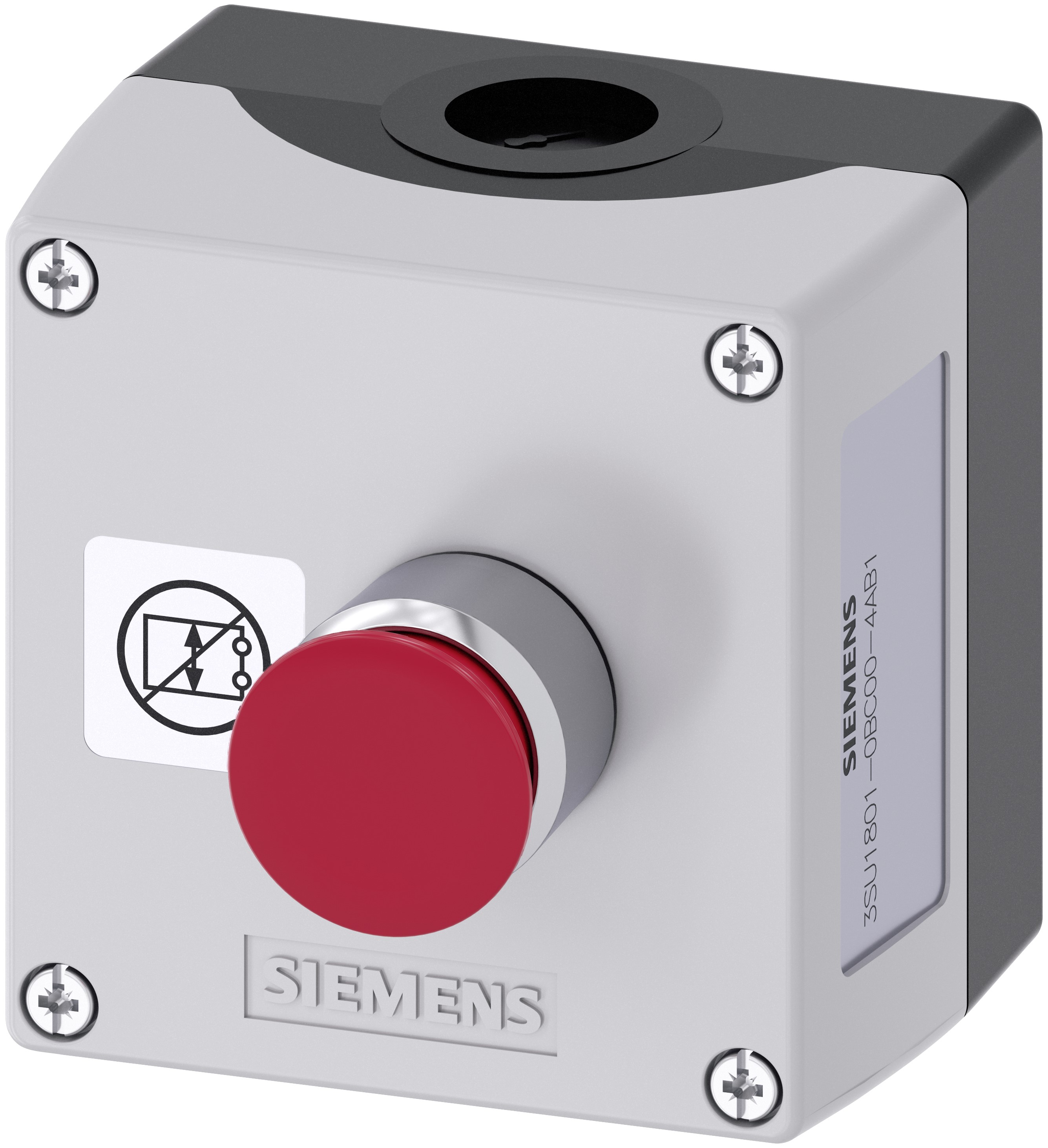 Siemens Latching Control Station Switch, Plastic, Red, IP67, IP66, IP69