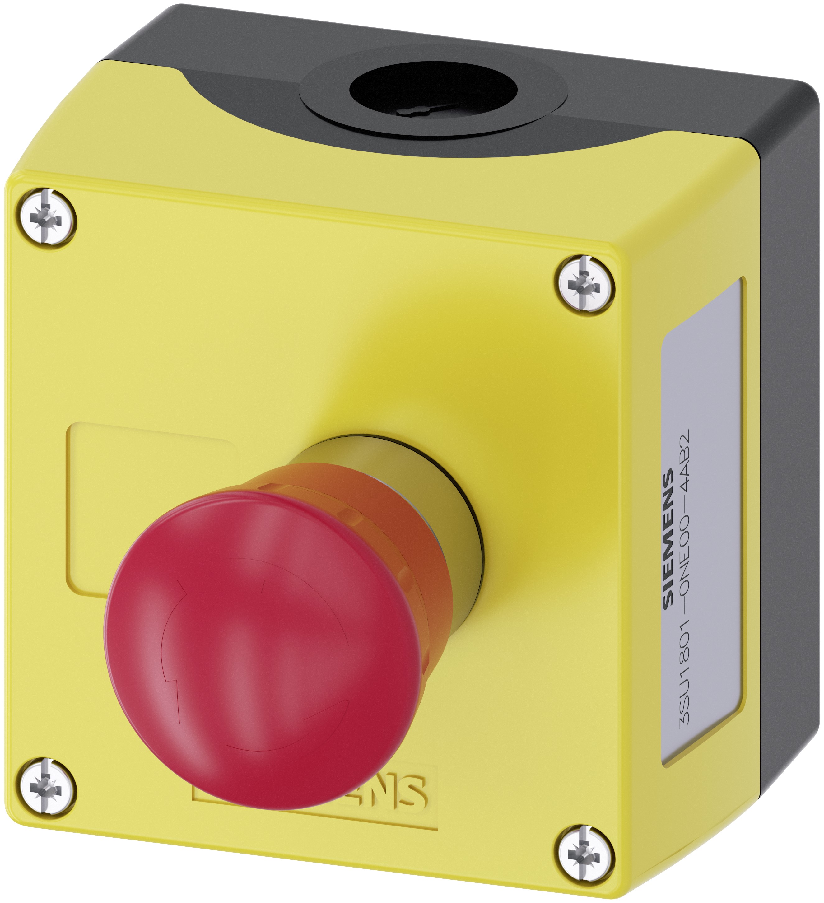 Siemens SIRIUS ACT 3SU18 Series Twist Release Emergency Stop Push Button, Surface Mount, 22 mm Cutout, 1 NO/2 NC, IP69,