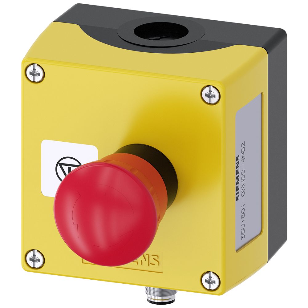 Siemens Black, Yellow Plastic 3SU Control Station Enclosure - 1 Hole 22 mm Diameter