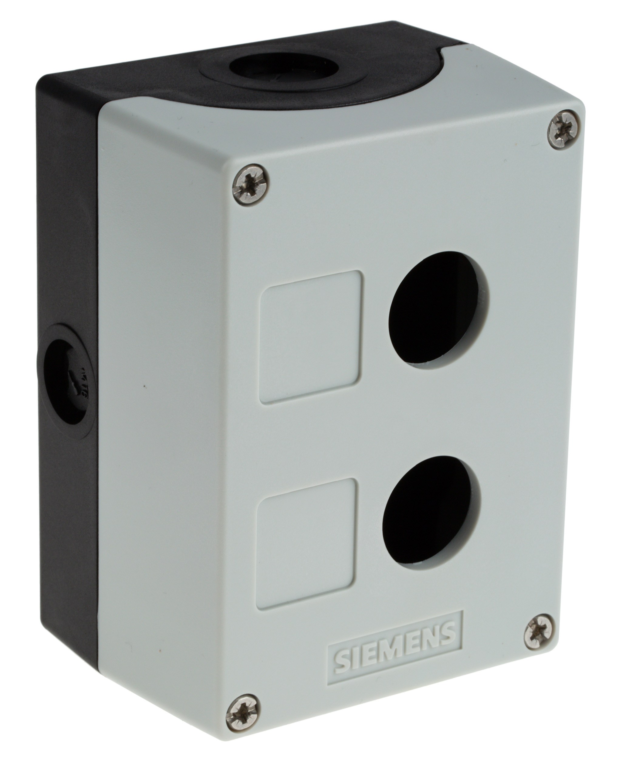 Siemens Grey Plastic SIRIUS ACT 3SU18 Push Button Enclosure - 2 Hole 22 mm Diameter