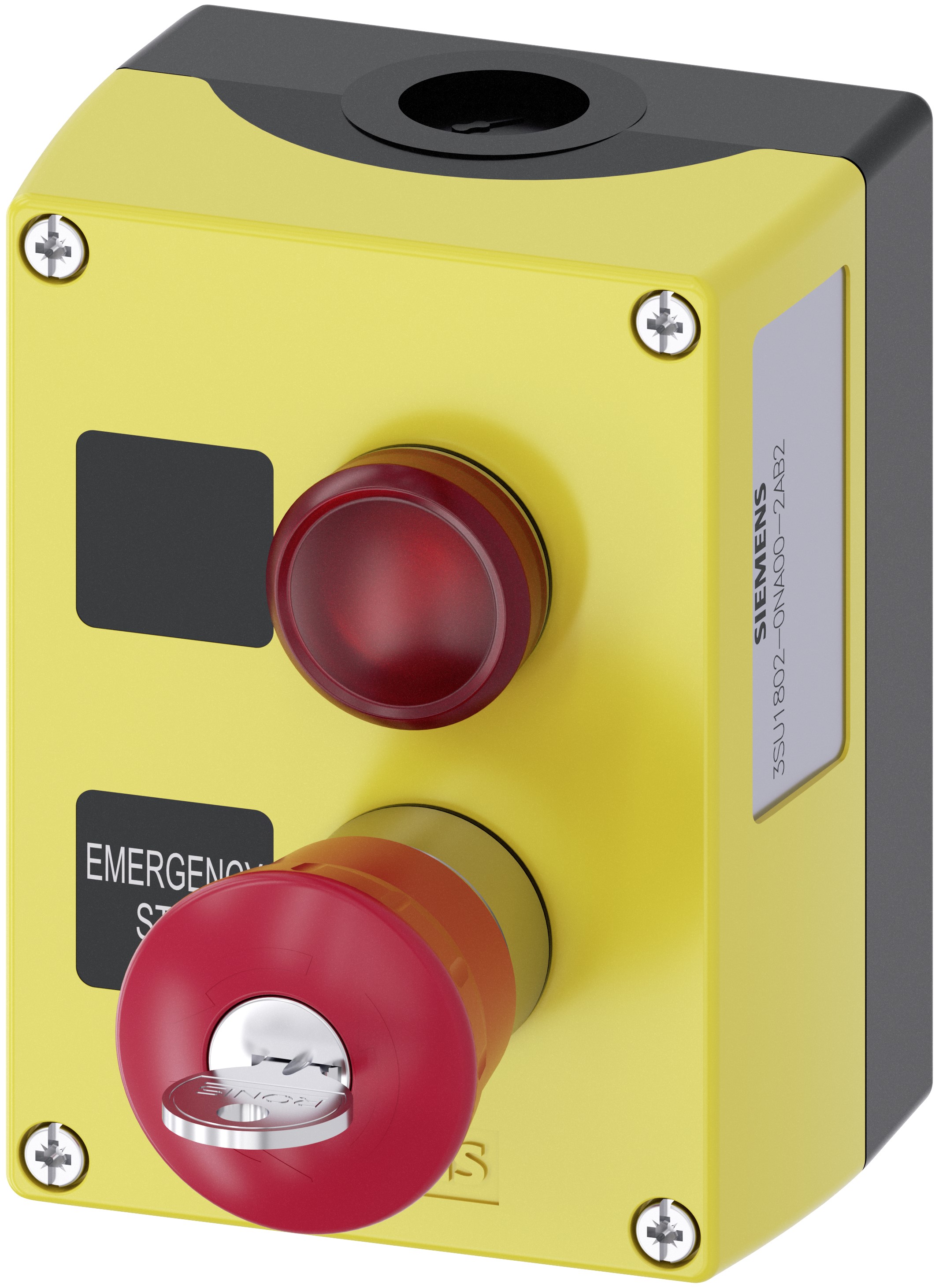 Siemens SIRIUS ACT 3SU18 Series Key Release Emergency Stop Push Button, Surface Mount, SPDT, IP66, IP67, IP69