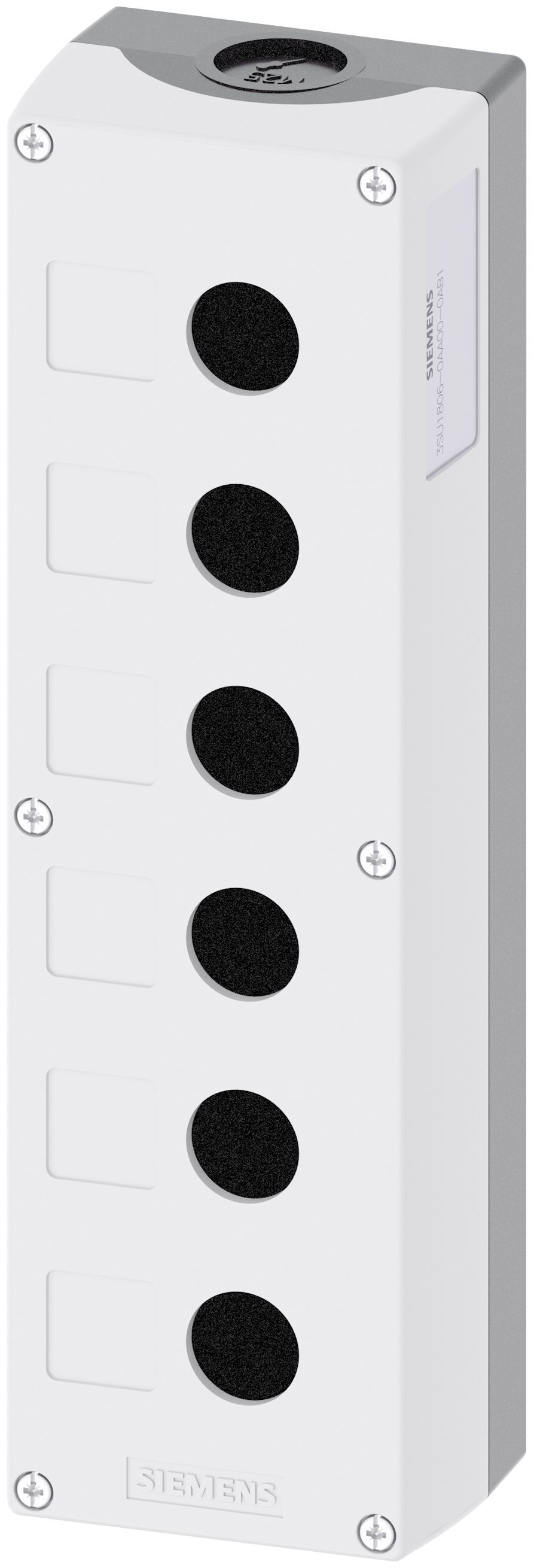 Siemens Grey Plastic SIRIUS ACT 3SU18 Push Button Enclosure - 6 Hole 22 mm Diameter