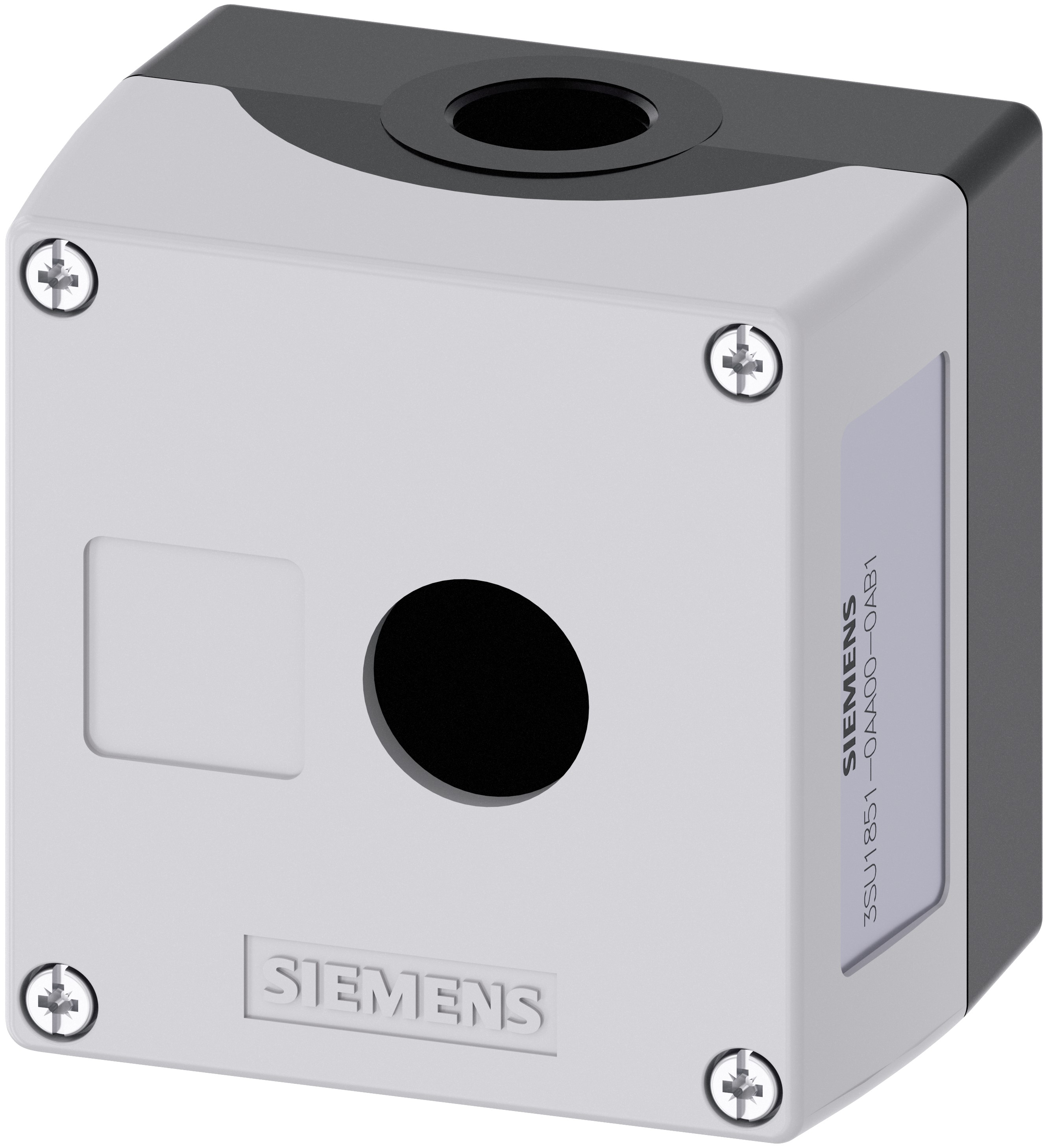 Siemens Grey Metal SIRIUS ACT 3SU18 Control Station Enclosure - 1 Hole 22 mm Diameter