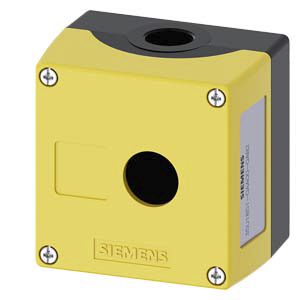 Siemens Yellow Metal SIRIUS ACT 3SU18 Push Button Enclosure - 1 Hole 22 mm Diameter