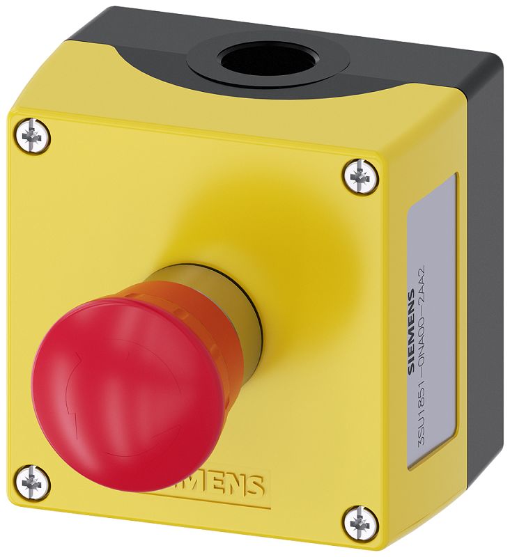 Siemens SIRIUS ACT 3SU18 Series Emergency Stop Push Button, Surface Mount, 1 NC, IP66, IP67, IP69, IP69K
