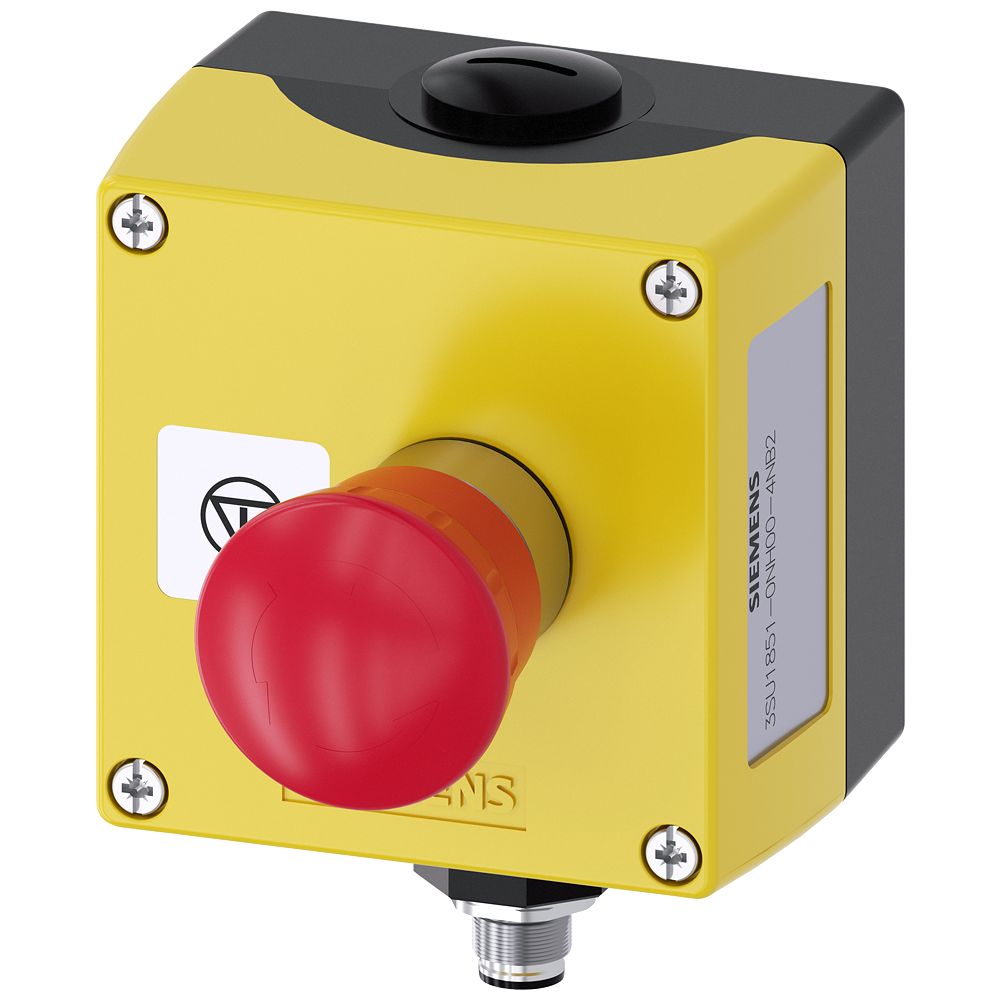 Siemens Yellow, Black Metal 3SU1 Control Station Enclosure - 1 Hole 22 mm Diameter