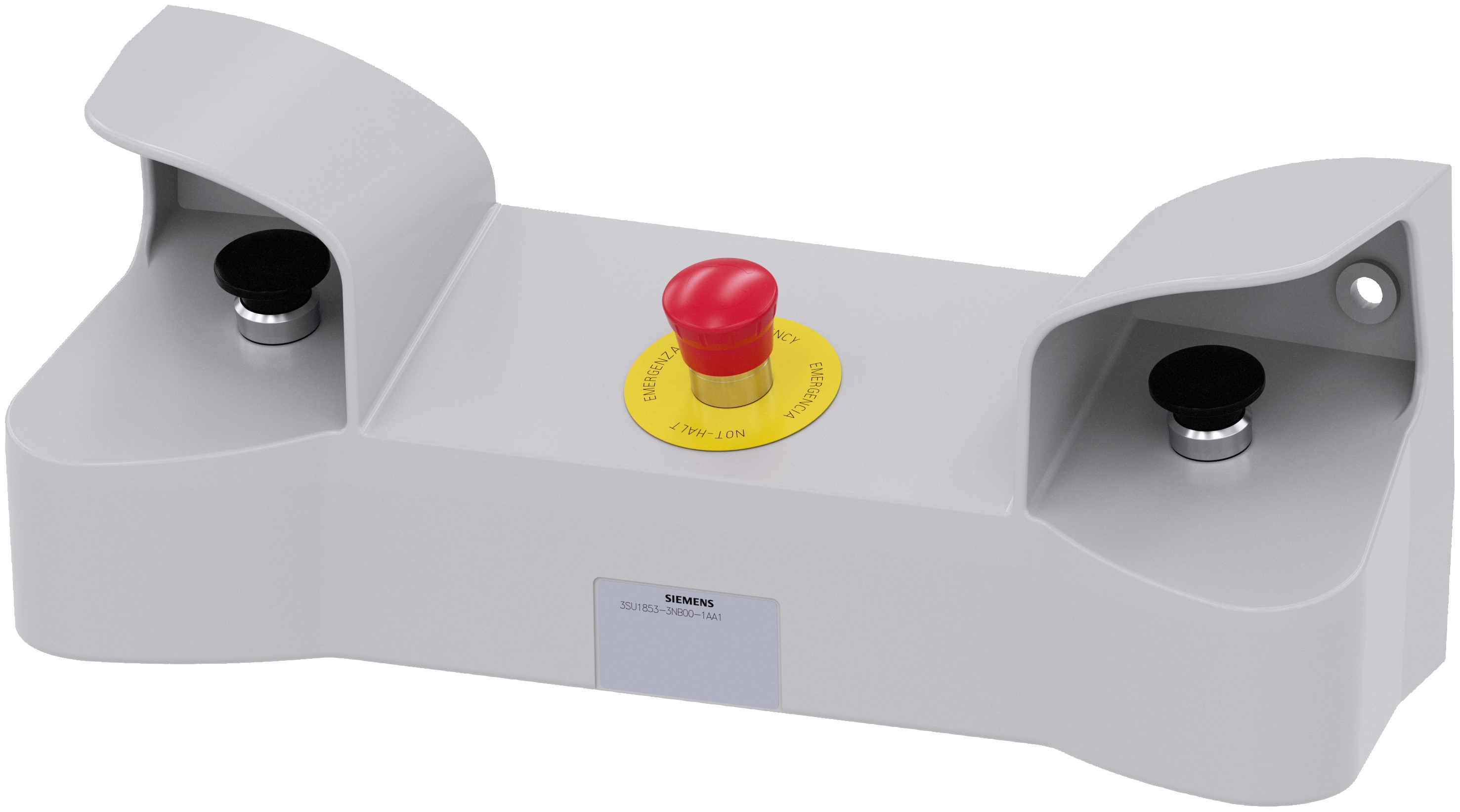 Siemens Push Push Push Button Control Station, Metal, 3 Cutouts, Red, Emergency Stop, IP66