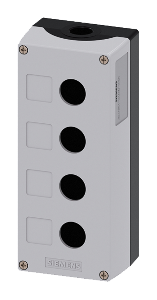 Siemens Grey Metal SIRIUS ACT 3SU18 Push Button Enclosure - 4 Hole 22 mm Diameter