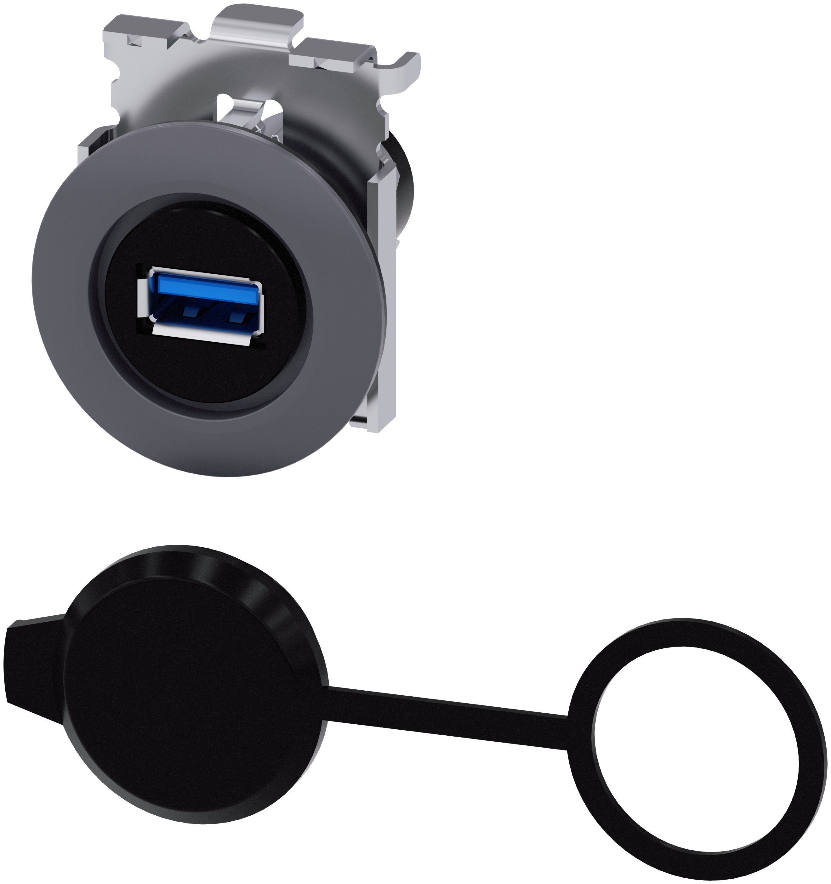 Siemens Straight, Panel Female- 1 Port IP65 USB Connector USB 2.0