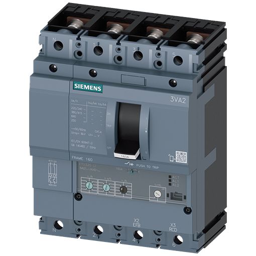 Siemens SENTRON 3VA2 Electronic Circuit Breaker 25A 690V, 4 channels Type L
