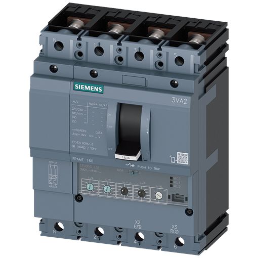 Siemens SENTRON 3VA2 Electronic Circuit Breaker 25A 690V, 4 channels Type L