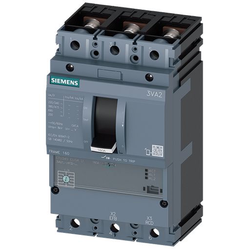Siemens SENTRON 3VA2 Electronic Circuit Breaker 40A 690V, 3 channels Type M