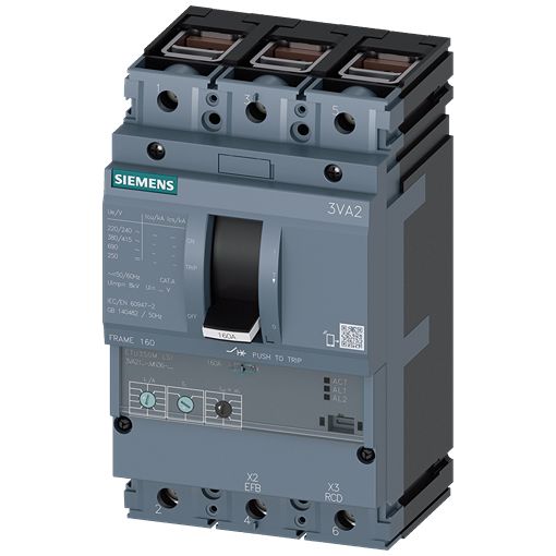 Siemens SENTRON 3VA2 Electronic Circuit Breaker 40A 690V, 3 channels Type E