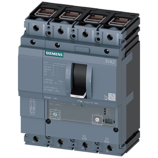 Siemens SENTRON 3VA2 Electronic Circuit Breaker 40A 690V, 4 channels Type L