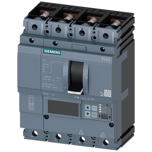 Siemens SENTRON 3VA2 Electronic Circuit Breaker 40A 690V, 4 channels Type L