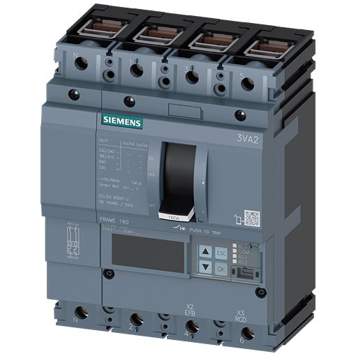 Siemens SENTRON 3VA2 Electronic Circuit Breaker 40A 690V, 4 channels Type L