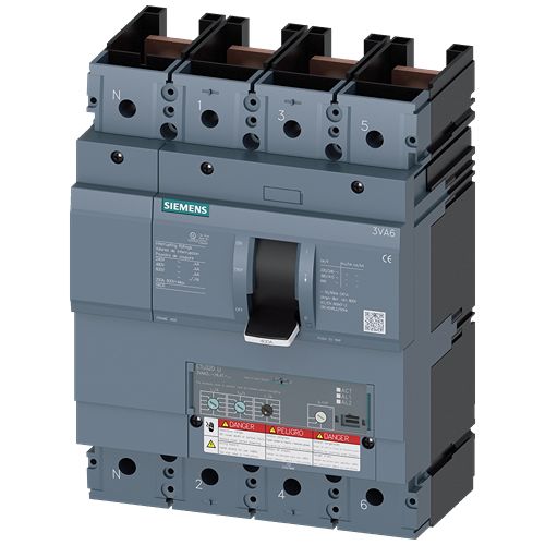 Siemens, SENTRON, 3VA6 Molded Case Circuit Breaker 4-Pole 250A, Breaking Capacity 35 kA, Fixed