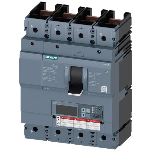 Siemens, SENTRON, 3VA6 Molded Case Circuit Breaker 4-Pole 250A, Breaking Capacity 65 kA, Fixed