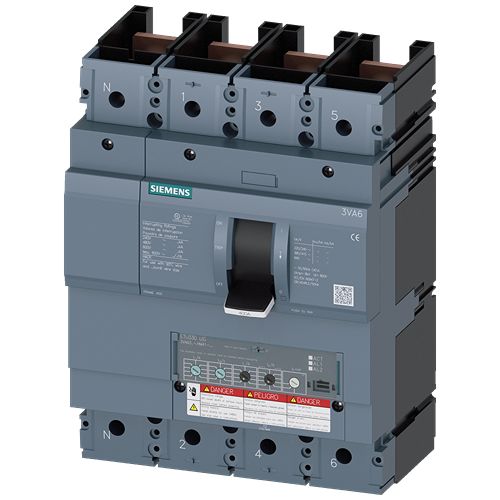 Siemens, SENTRON, 3VA6 Molded Case Circuit Breaker 4-Pole 250A, Breaking Capacity 150 kA, Fixed