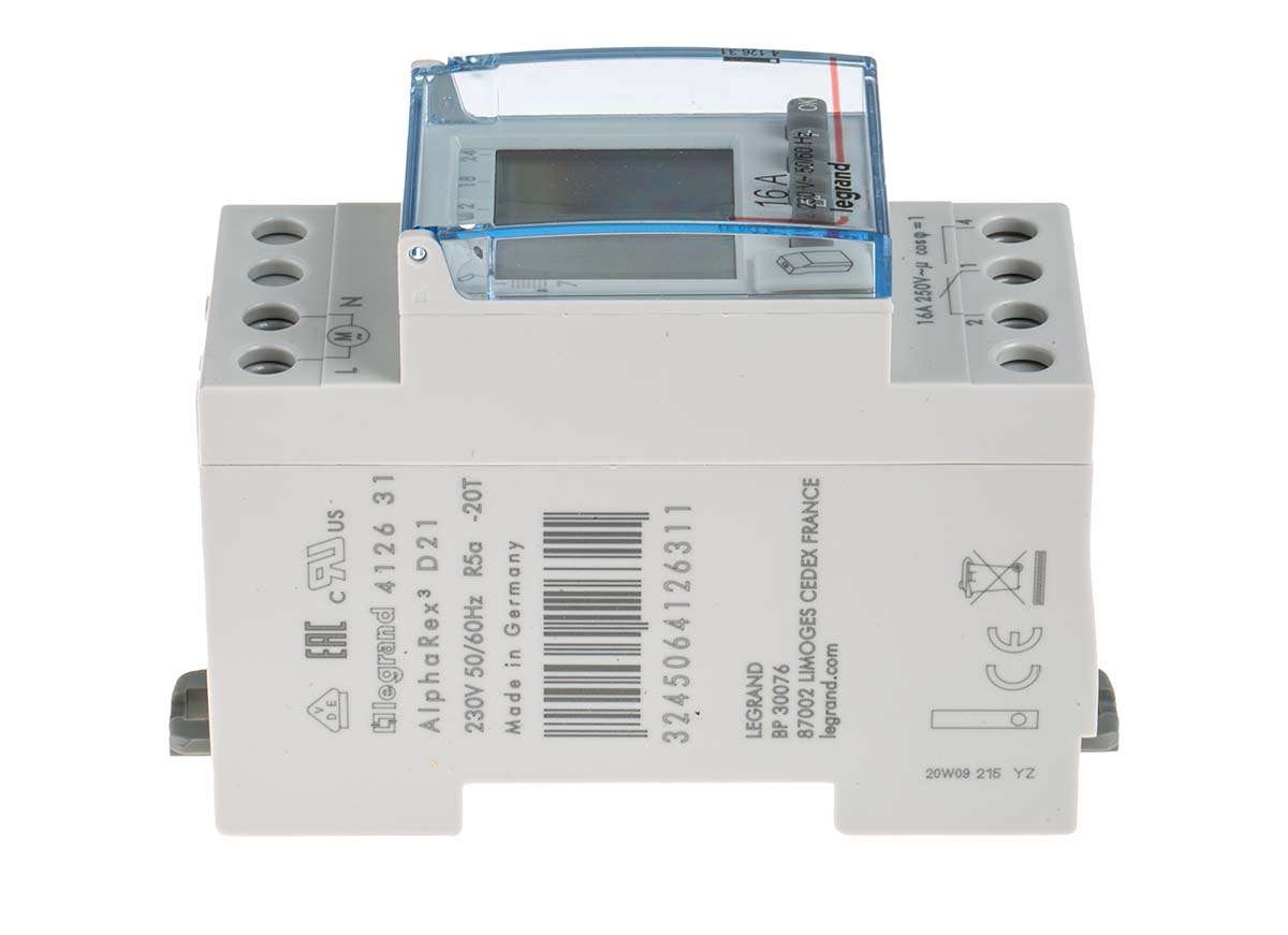 4-126-31 Legrand Digital DIN Rail Time Switch, 2-Channel 230 V ac