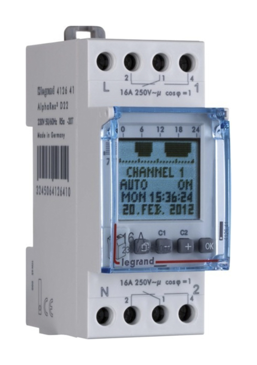 Legrand Digital DIN Rail Time Switch, 2-Channel 230 V ac
