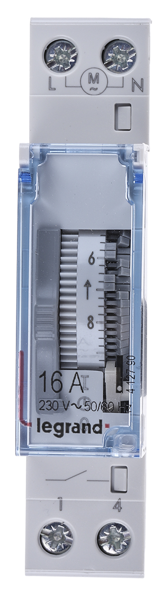 Legrand Analogue DIN Rail Time Switch, 1-Channel 230 V ac