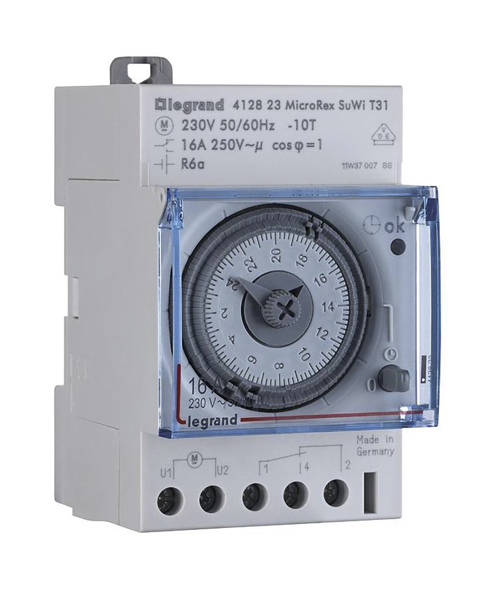 Legrand Analogue DIN Rail Time Switch, 1-Channel 250 V ac