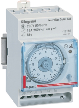Legrand Analogue DIN Rail Time Switch, 1-Channel 230 V ac