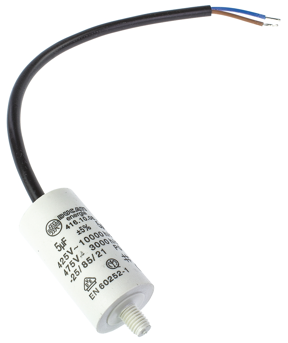 Ducati Energia 4.16.10 Film Capacitor, ±5 %, 5 μF 500V ac, Stud Mount