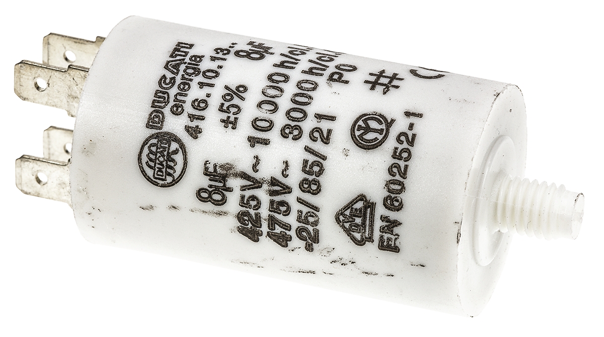 Ducati Energia 4.16.10 Film Capacitor, ±5 %, 8 μF 450V ac, Stud Mount