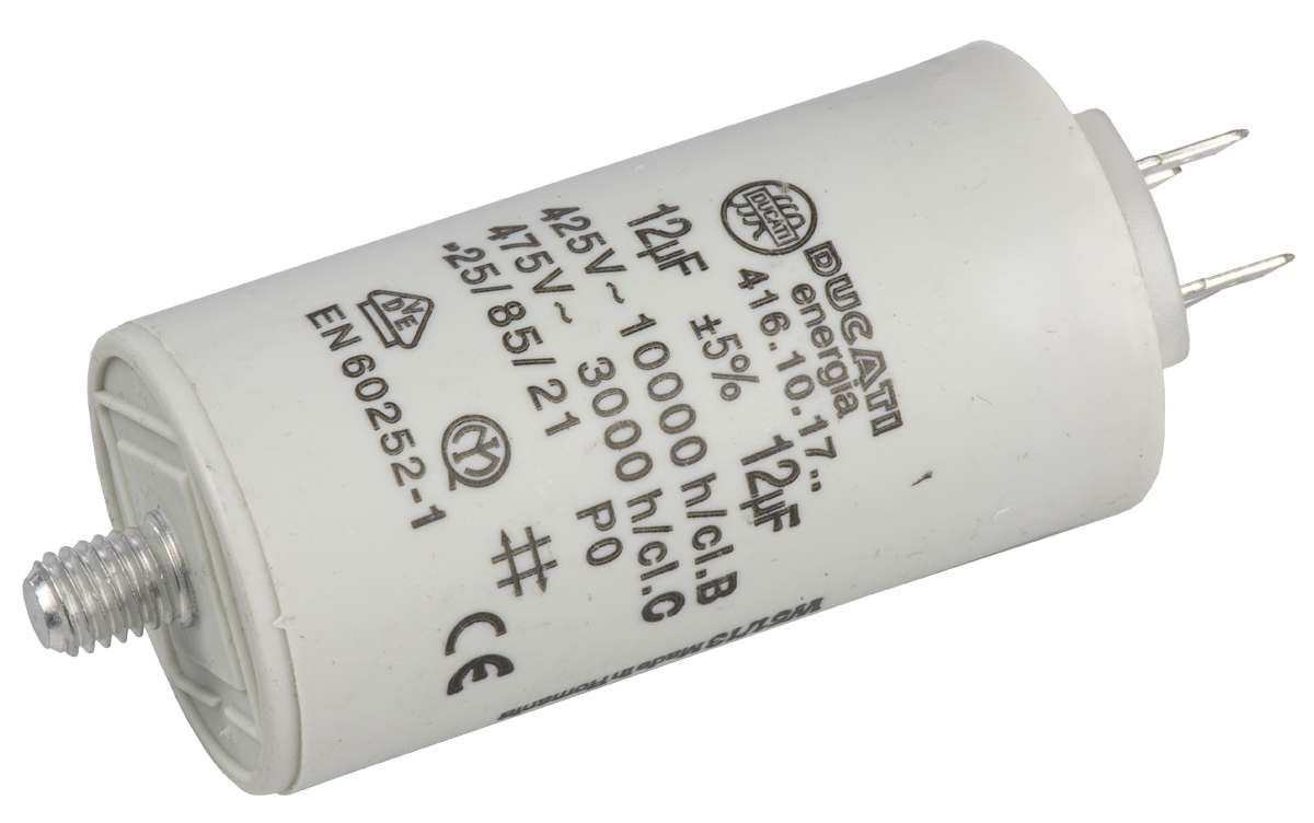 Ducati Energia 4.16.10 Film Capacitor, ±5 %, 12 μF 450V ac, Stud Mount