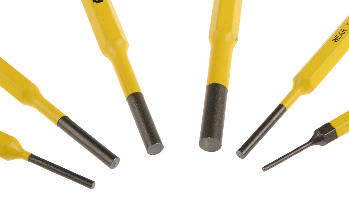 4-18-226 Stanley 6-Piece Punch Set, Pin Punch, 3mm Shank, 6 in Overall