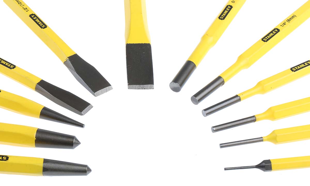4-18-299 Stanley 12-Piece Punch Set, Pin Punch, 6mm Shank