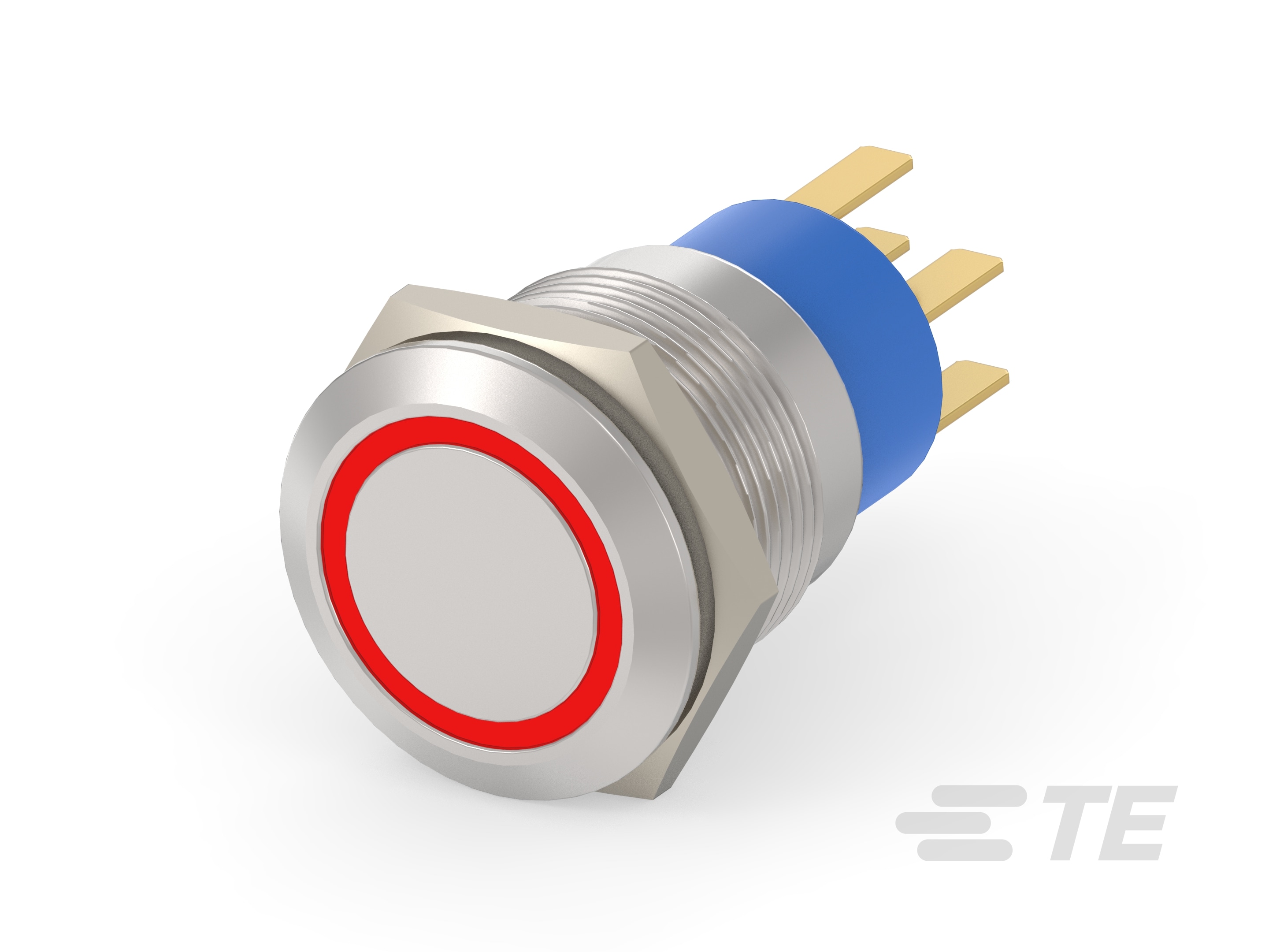 TE Connectivity Alcoswitch AV19 Series Illuminated Push Button Switch, Momentary, Bushing, DPST, IP67 250 V ac