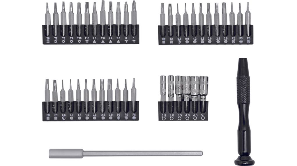 4-930 Bernstein, Slotted Screwdriver Bit Set 46 Pieces