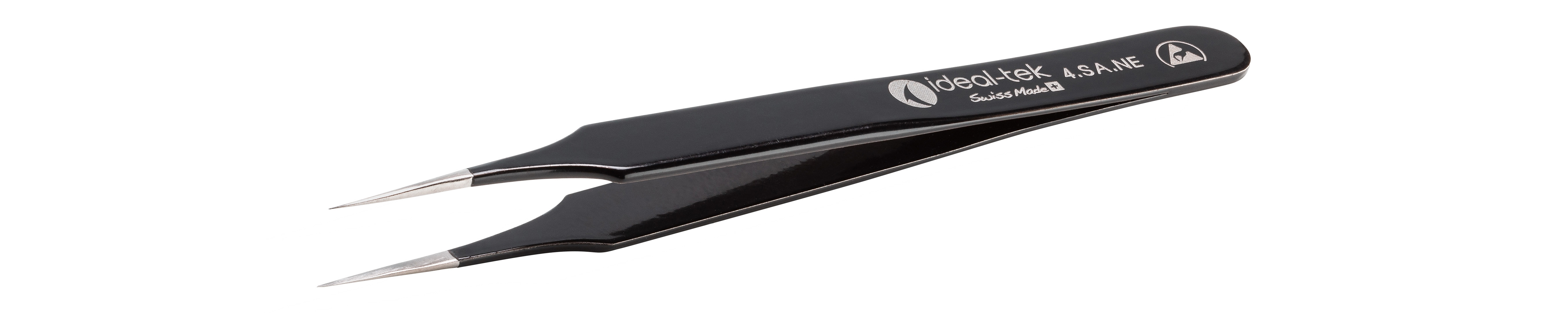 ideal-tek 110mm Stainless Steel Fine ESD Safe Tweezer