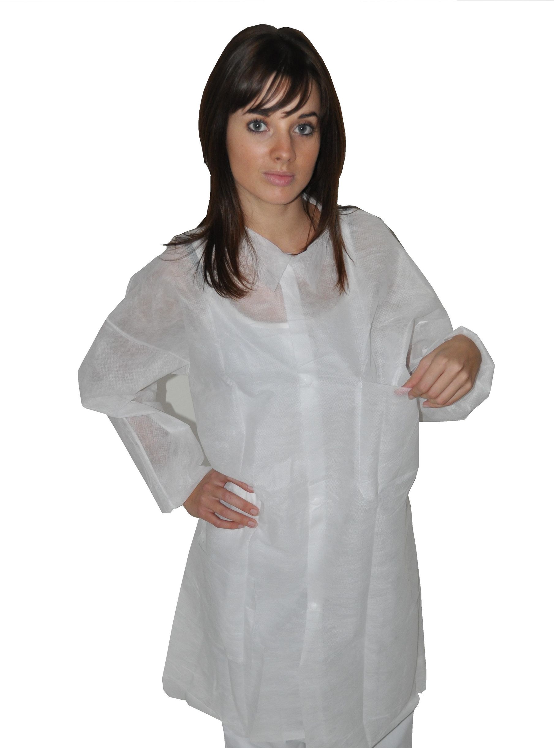 Medicom White Polypropylene Disposable Apron, 50 Per Pack Per Box