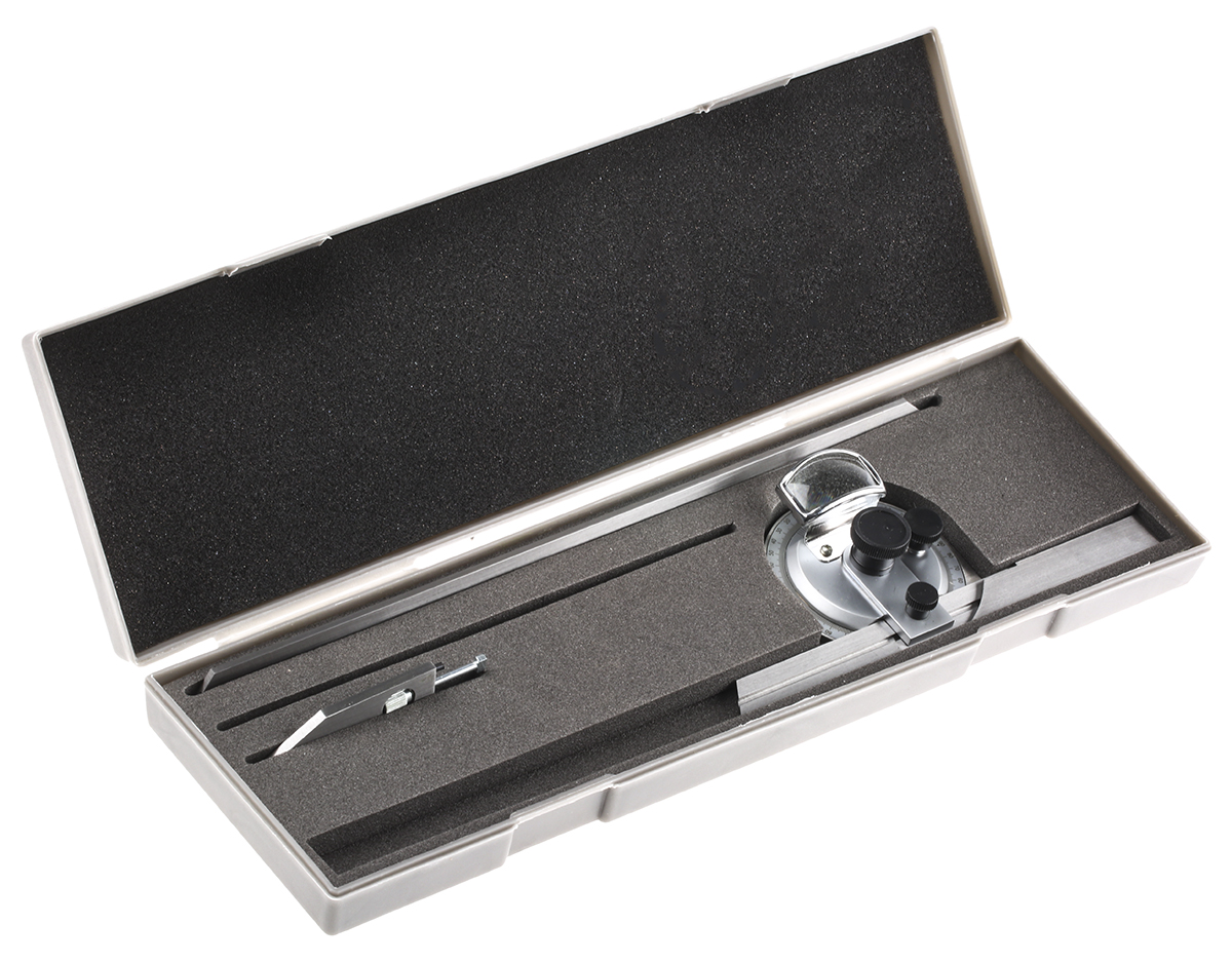 MikronTec Metric Bevel Protractor, 300 mm Stainless Steel Blade
